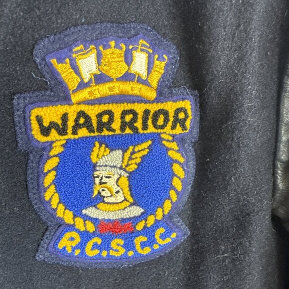 Vintage Canadian RCSCC Warrior Varsity Jacket Men’s M Wool Leather  Sea Cadets - Picture 3 of 11